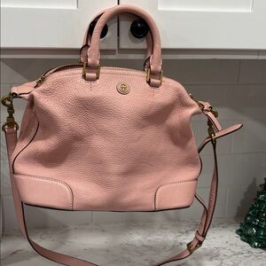 Tori Burch Elegant Pink Leather Handbag